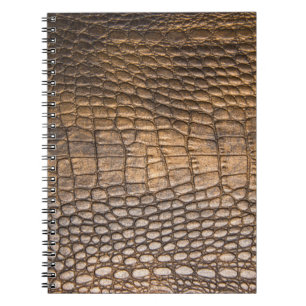 Cuaderno Cuero cocodrilo. Fondo de cuero marrón y