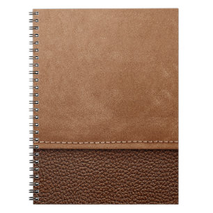 Cuaderno Cuero con título: gris, fondo negro.