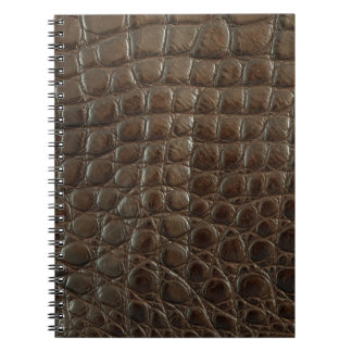 Cuaderno Cuero de caimanes marrón auténtico, cerca para mos