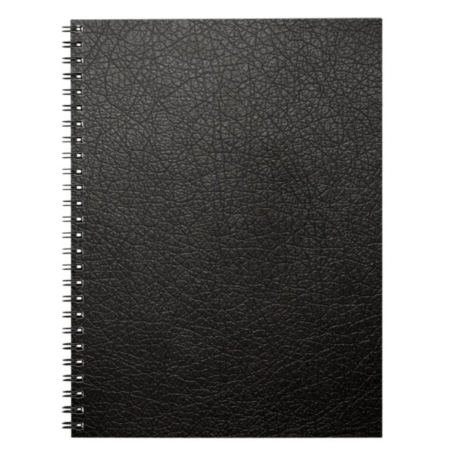Cuaderno Cuero de encargo negro retro (Frente)