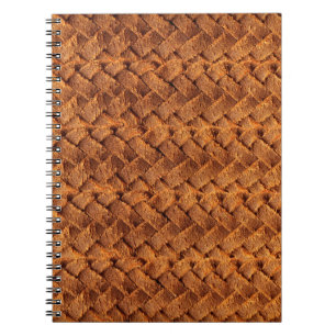 Cuaderno Cuero de fondo trenzado de cuero marrón, marrón, t