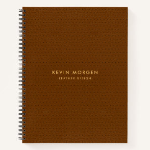Cuaderno Cuero de imitación marrón minimalista