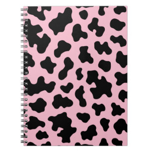 Cuaderno Cuero de Vaca Estampado Black & Pink