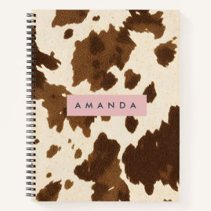 Cuaderno Cuero de Vaca Marrón Rústico Personalizado
