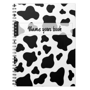 Cuaderno Cuero de vaca negro y blanco rústico de moda de gr
