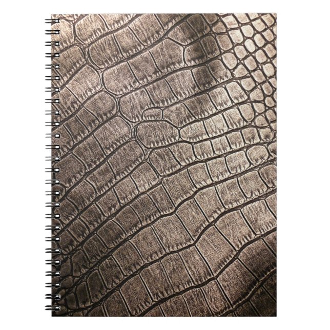 Cuaderno Cuero elegante de primer plano: patrón texturado (Frente)