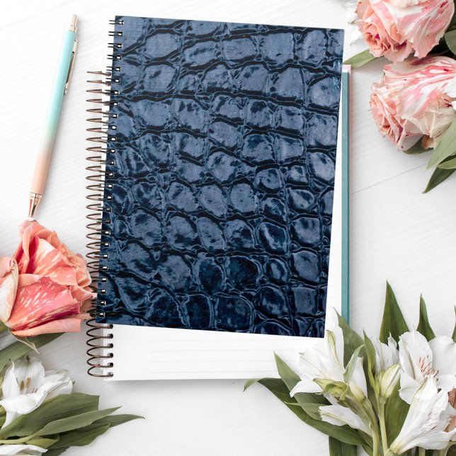 Cuaderno Cuero Falso de Cocodrilo Azul (Subido por el creador)