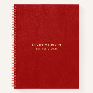 Cuaderno Cuero falso vintage rojo