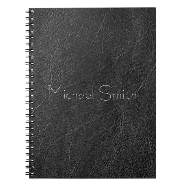 Cuaderno Cuero negro personalizado (Frente)