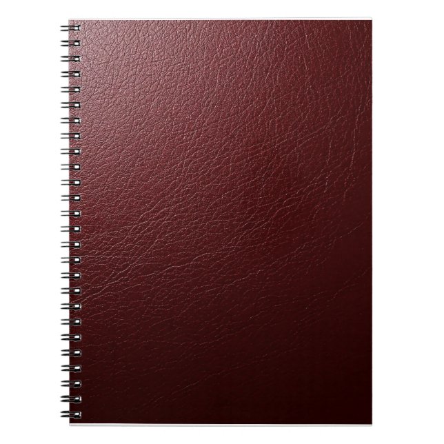 Cuaderno Cuero rojo oscuro texturado (Frente)