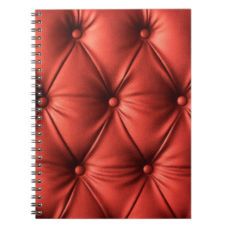 Cuaderno Cuero rojo texturado: Cierre detallado del materia