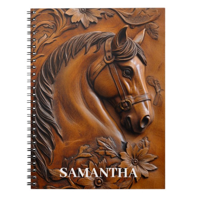 Cuaderno Cuero Sintético Para Caballo Personalizado (Frente)