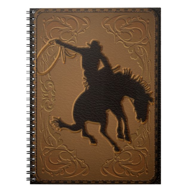 Cuaderno Cuero Vaquero Oeste Salvaje Rústico País Cowboy (Frente)