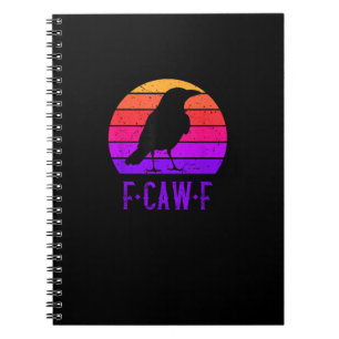 Cuaderno Cuervo Ave F-Caw-F Atardecer Retro Vintage F-Caw-F