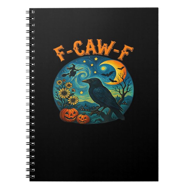 Cuaderno Cuervo Cuervo F-Caw-F Divertido Halloween Gótico C (Frente)