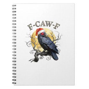 Cuaderno Cuervo Divertido F-Caw-F Pájaro Gótico Sombrero de