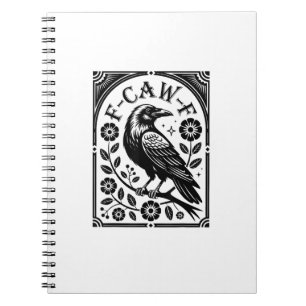 Cuaderno Cuervo, F-Caw-F Ave Divertida Estética Gráfica