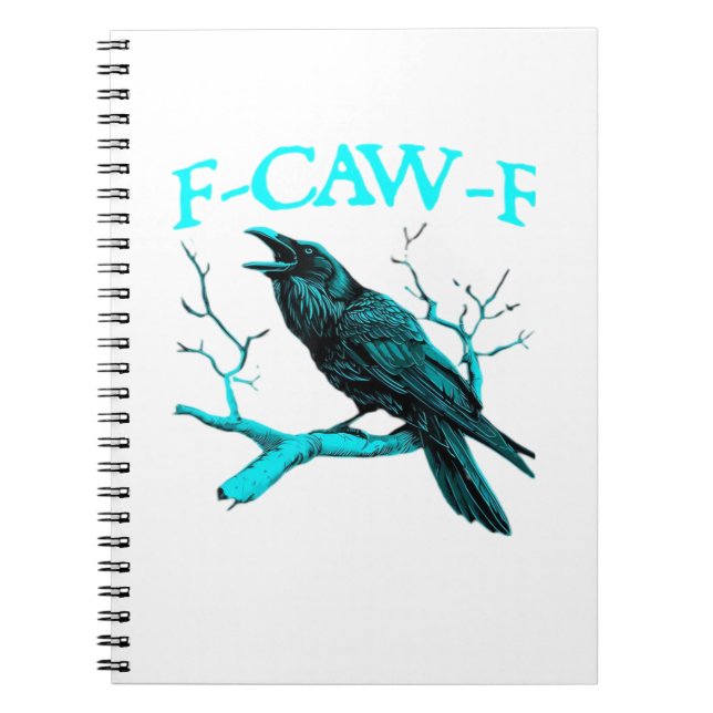 Cuaderno Cuervo F-Caw-F Pájaro Divertido Diseño Retro Creat (Frente)