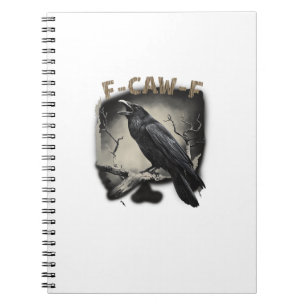 Cuaderno Cuervo, F-Caw-F Pájaro Divertido Estilo Vintage