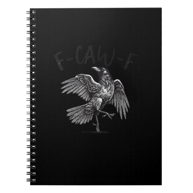 Cuaderno Cuervo, F-Caw-F Pájaro Divertido Gráfico Retro (Frente)