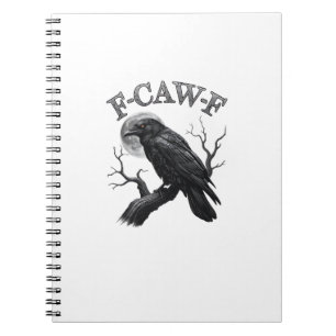 Cuaderno Cuervo, F-Caw-F Pájaro Divertido Luna Gótica Tri-B