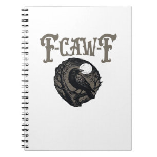 Cuaderno Cuervo, F-Caw-F Pájaro Divertido Luna Gráfico Retr