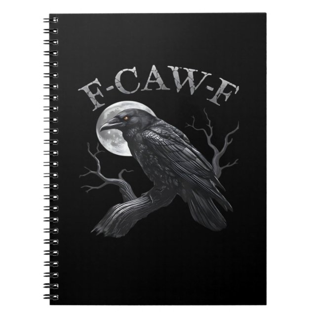 Cuaderno Cuervo F-Caw-F Pájaro Divertido Luna Retro Clásico (Frente)