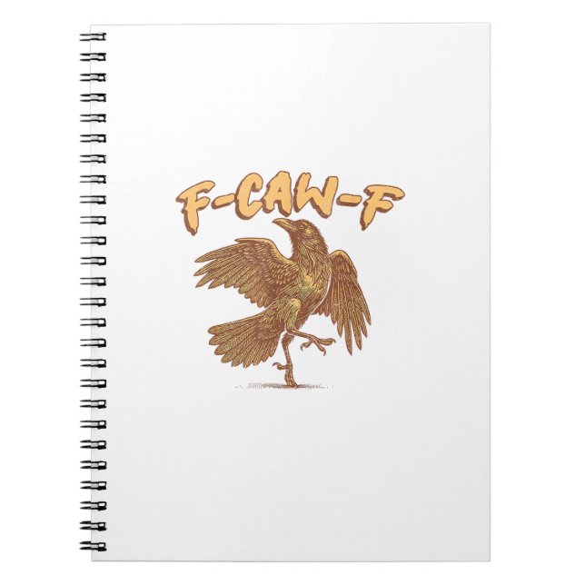 Cuaderno Cuervo F-Caw-F Pájaro Divertido Meme Cuervo (Frente)