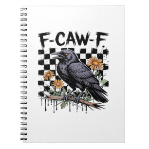 Cuaderno Cuervo Floral, F-Caw-F Pájaro Divertido FCAWF Luna