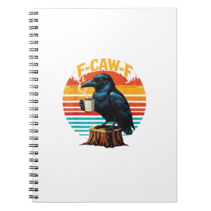 Cuaderno Cuervo gótico divertido café F Caw F Halloween
