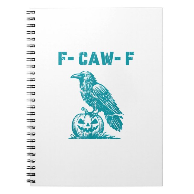 Cuaderno Cuervo gótico divertido F-Caw-F retro clásico (Frente)