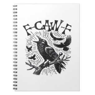 Cuaderno Cuervo Gótico F-Caw-F Humor Divertido Esencial Ret