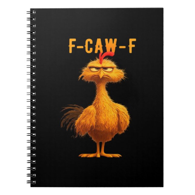 Cuaderno Cuervo gótico humor divertido F-Caw-F (Frente)