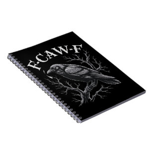 Cuaderno Cuervo negro F-Caw-F divertido pájaro negro luna g