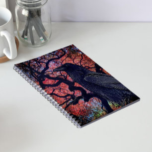 Cuaderno Cuervo negro y arce japonés nudoso