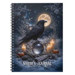 Cuaderno Cuervo y Bola de Cristal con Velas Nieve
