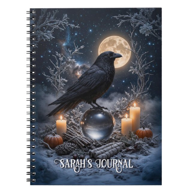 Cuaderno Cuervo y Bola de Cristal con Velas Nieve (Frente)