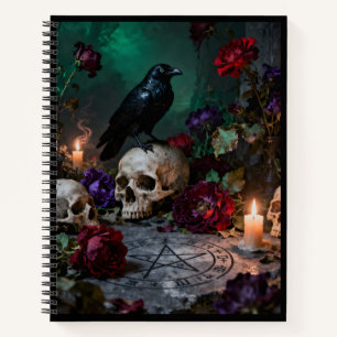 Cuaderno Cuervo y calavera con pentagrama