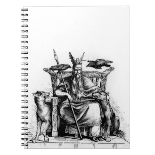 Cuaderno Cuervos de Odín en Trono de Piedra Mitología Vikin