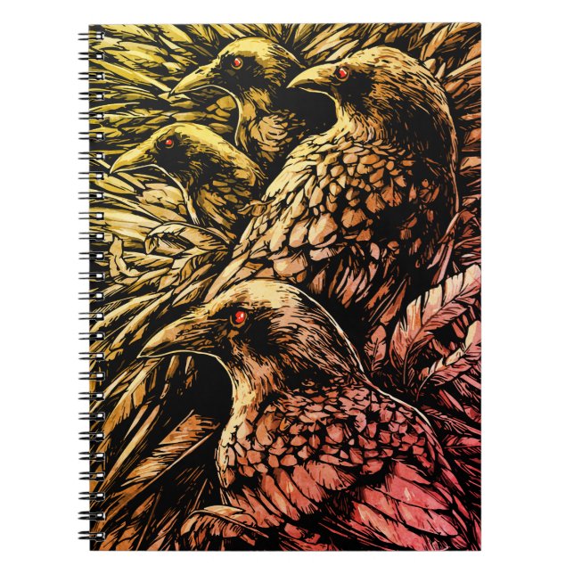Cuaderno Cuervos de Ojos Rojos – Fauna Misteriosa Gótica (Frente)