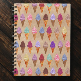 Cuaderno Cuidada acuarela Hielo Crema Patrón Fundido Verano