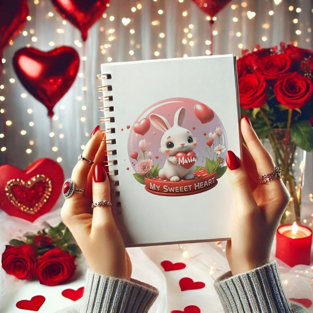 Cuaderno Cuidada bebé Rabbit valentine corazón love bloc de (Subido por el creador)