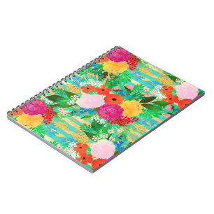 Cuaderno Cuidada color de agua rojo y amarillo Vizcaya flor