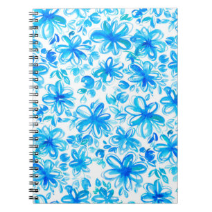 Cuaderno Cuidada coloración de agua abstracta floral chintz