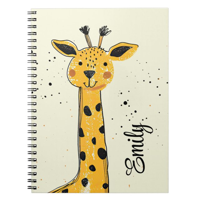 Cuaderno Cuidada decoración de la cabeza de la jirafa perso (Frente)