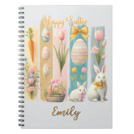 Cuaderno Cuidada Feliz Pascua Azul Oro Rosa Azul