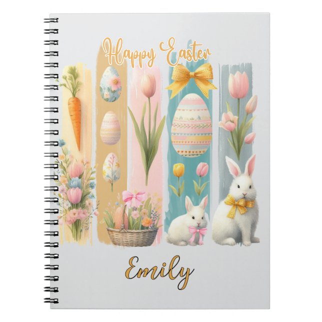 Cuaderno Cuidada Feliz Pascua Azul Oro Rosa Azul (Frente)
