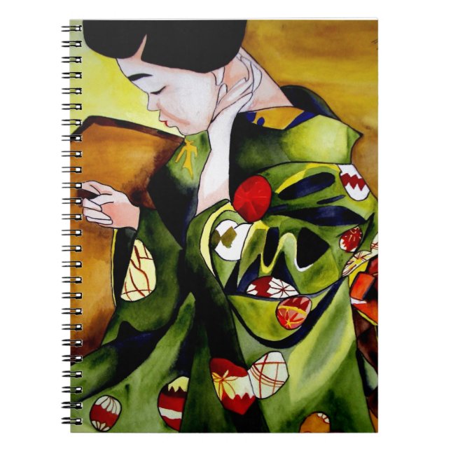 Cuaderno Cuidada geisha original arte acuático japonés (Frente)