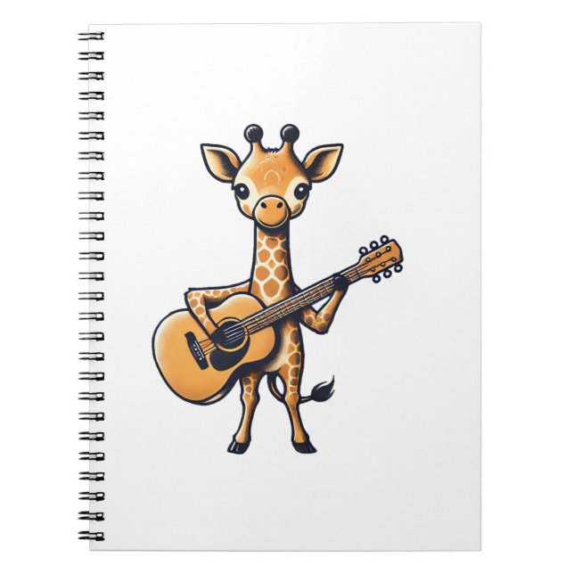 Cuaderno Cuidada jirafa tocando guitarra jirafas músico Mus (Frente)