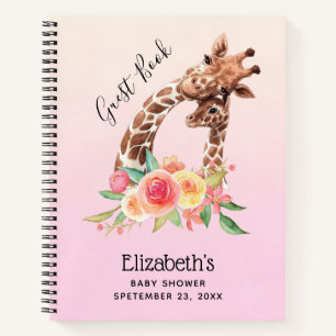 Cuaderno Cuidada jirafa Watercolor Mamá y Bebé Invitado